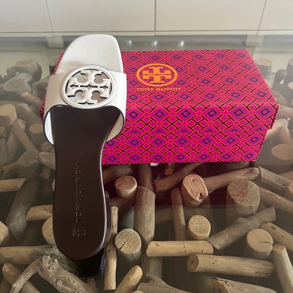TORY BURCH Bombe Miller Slide New Ivory Coconut  Sandals